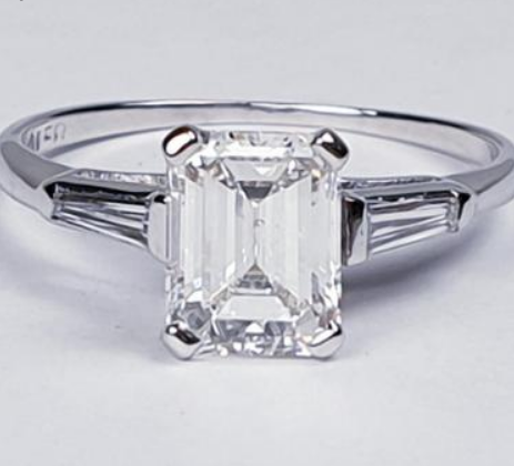 1.42ct Emerald Cut Diamond Solitaire Ring
