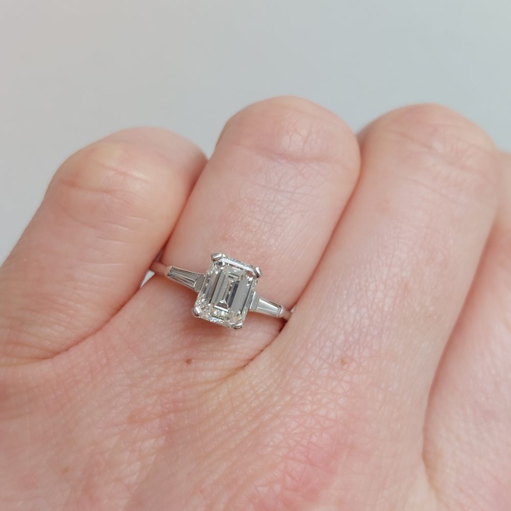 1.42ct Emerald Cut Diamond Solitaire Ring