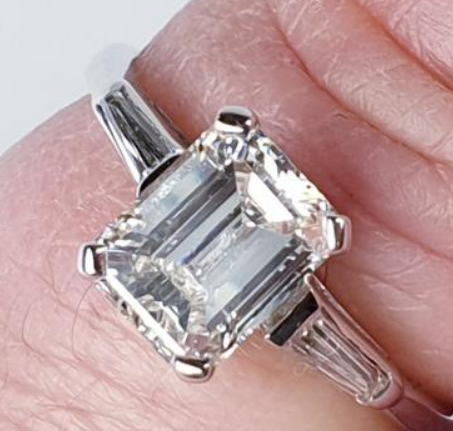 1.42ct Emerald Cut Diamond Solitaire Ring