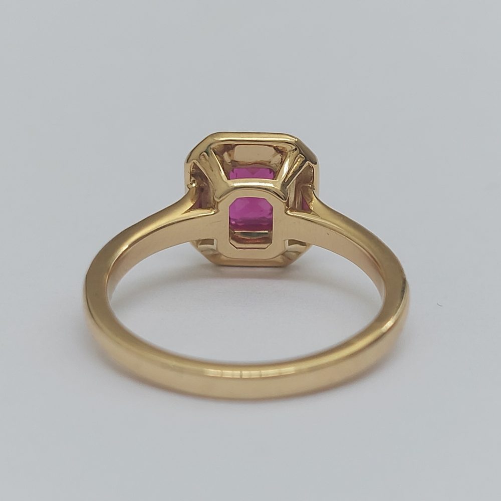 1.46ct Radiant Cut Ruby and Diamond Cluster Ring