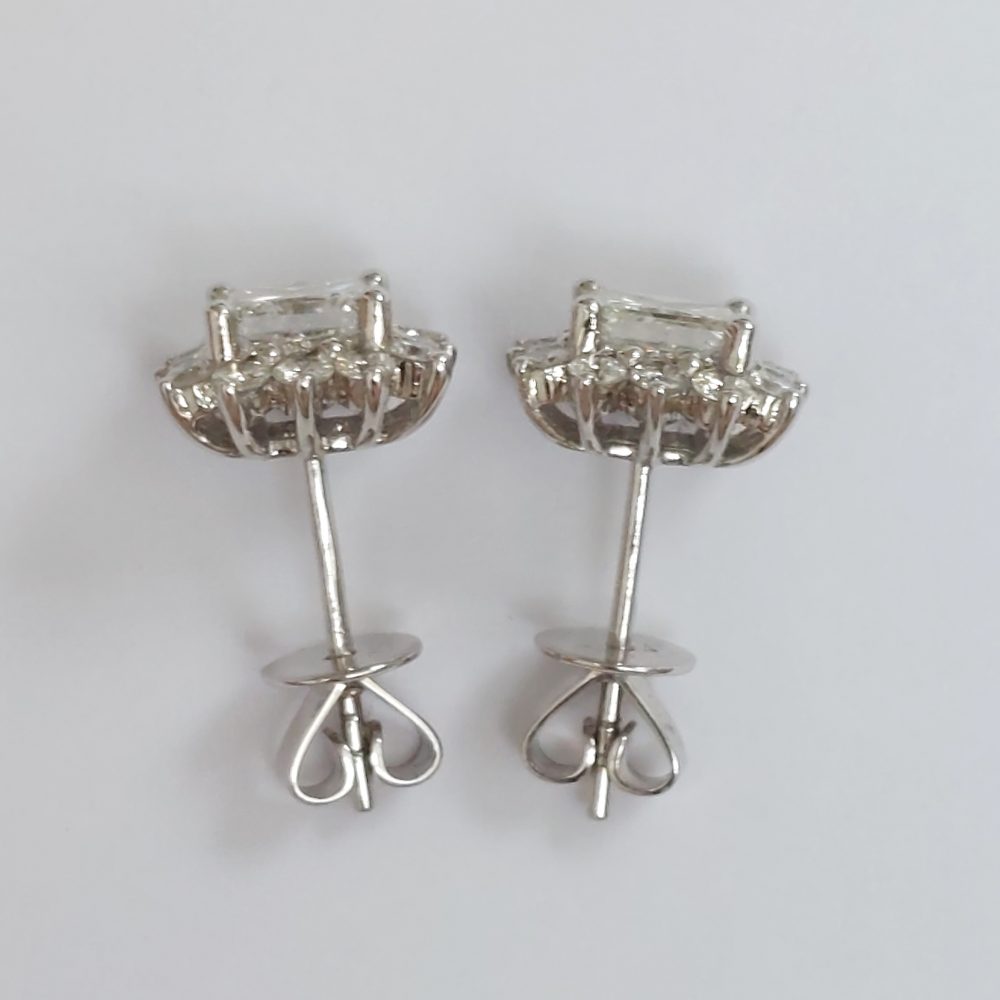 1.50ct Princess Cut Diamond Cluster Earrings
