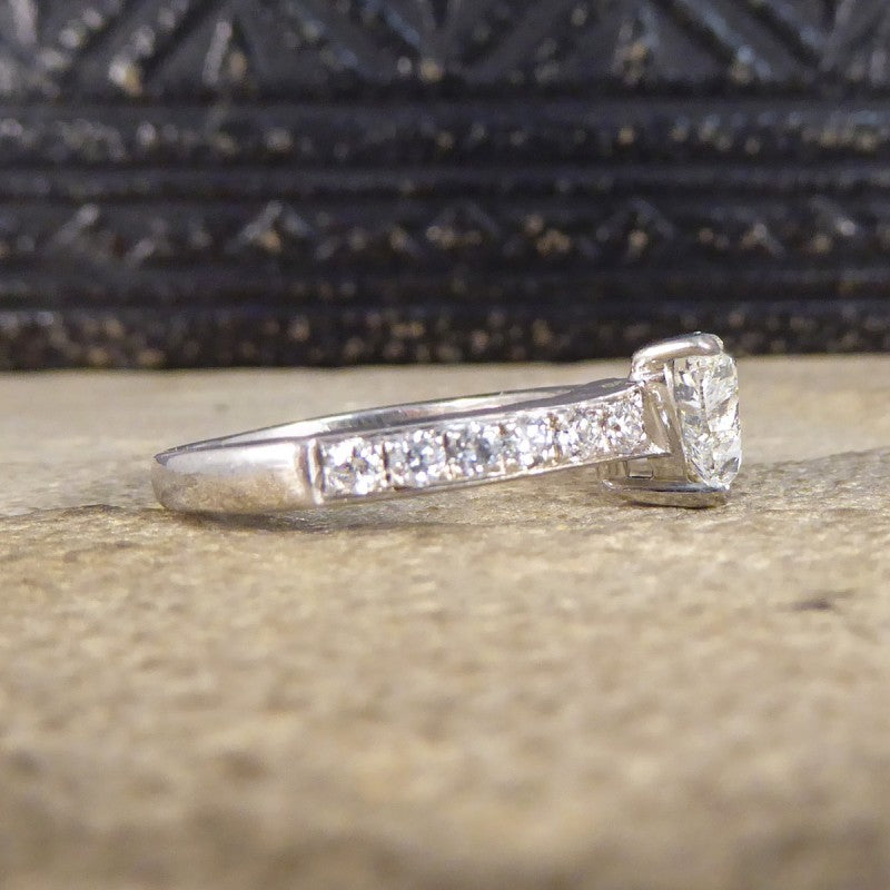 1.51ct Heart Cut Diamond Ring with Diamond Set Shoulders