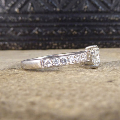 1.51ct Heart Cut Diamond Ring with Diamond Set Shoulders