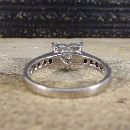 1.51ct Heart Cut Diamond Ring with Diamond Set Shoulders