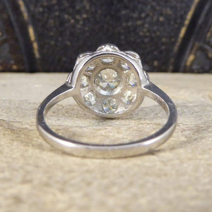 1.60ct Diamond Daisy Cluster Platinum Ring
