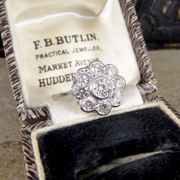 1.60ct Diamond Daisy Cluster Platinum Ring