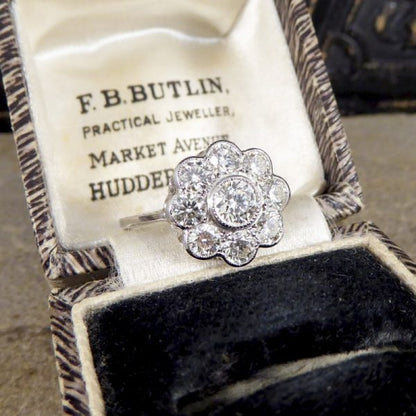 1.60ct Diamond Daisy Cluster Platinum Ring