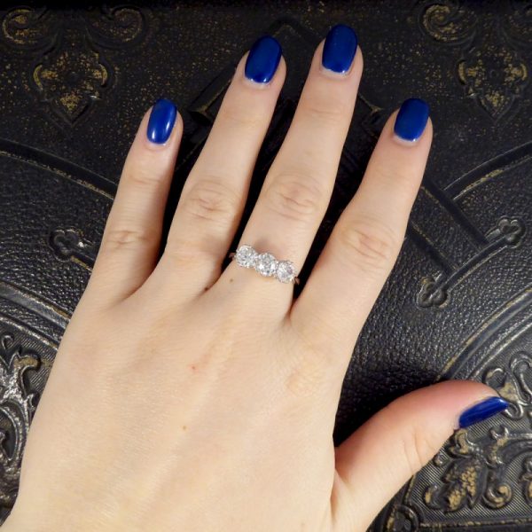 1.70ct Old Cut Diamond Three Stone Ring
