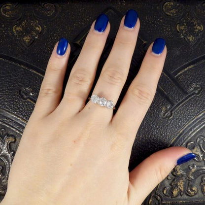 1.70ct Old Cut Diamond Three Stone Ring