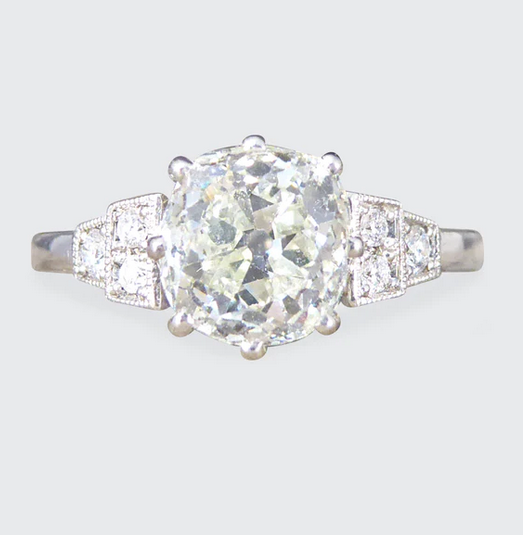 1.70ct Old European Cut Diamond Solitaire Ring
