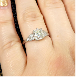 1.70ct Old European Cut Diamond Solitaire Ring