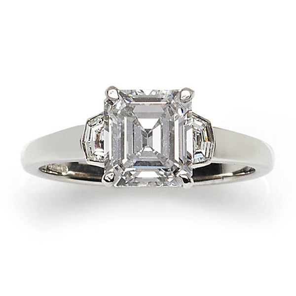 1.74ct Emerald Cut Diamond Engagement Ring