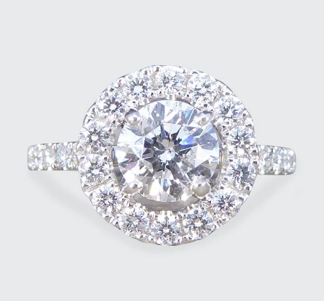 1.78ct Diamond Halo Cluster Ring