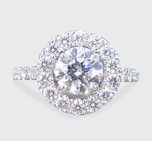 1.78ct Diamond Halo Cluster Ring
