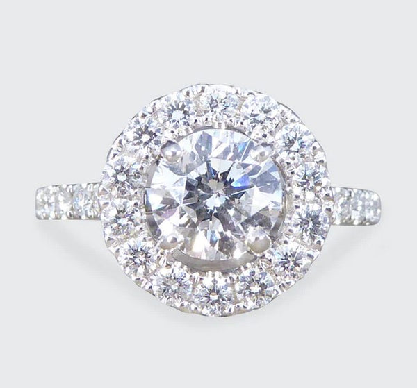 1.78ct Diamond Halo Cluster Ring