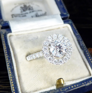 1.78ct Diamond Halo Cluster Ring