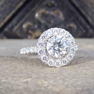 1.78ct Diamond Halo Cluster Ring