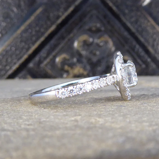 1.78ct Diamond Halo Cluster Ring