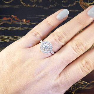1.78ct Diamond Halo Cluster Ring