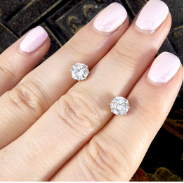 1.80ct Round Brilliant Cut Diamond Stud Earrings