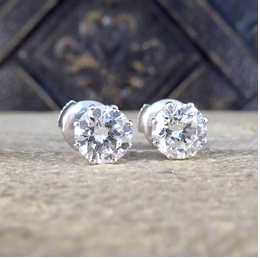 1.80ct Round Brilliant Cut Diamond Stud Earrings