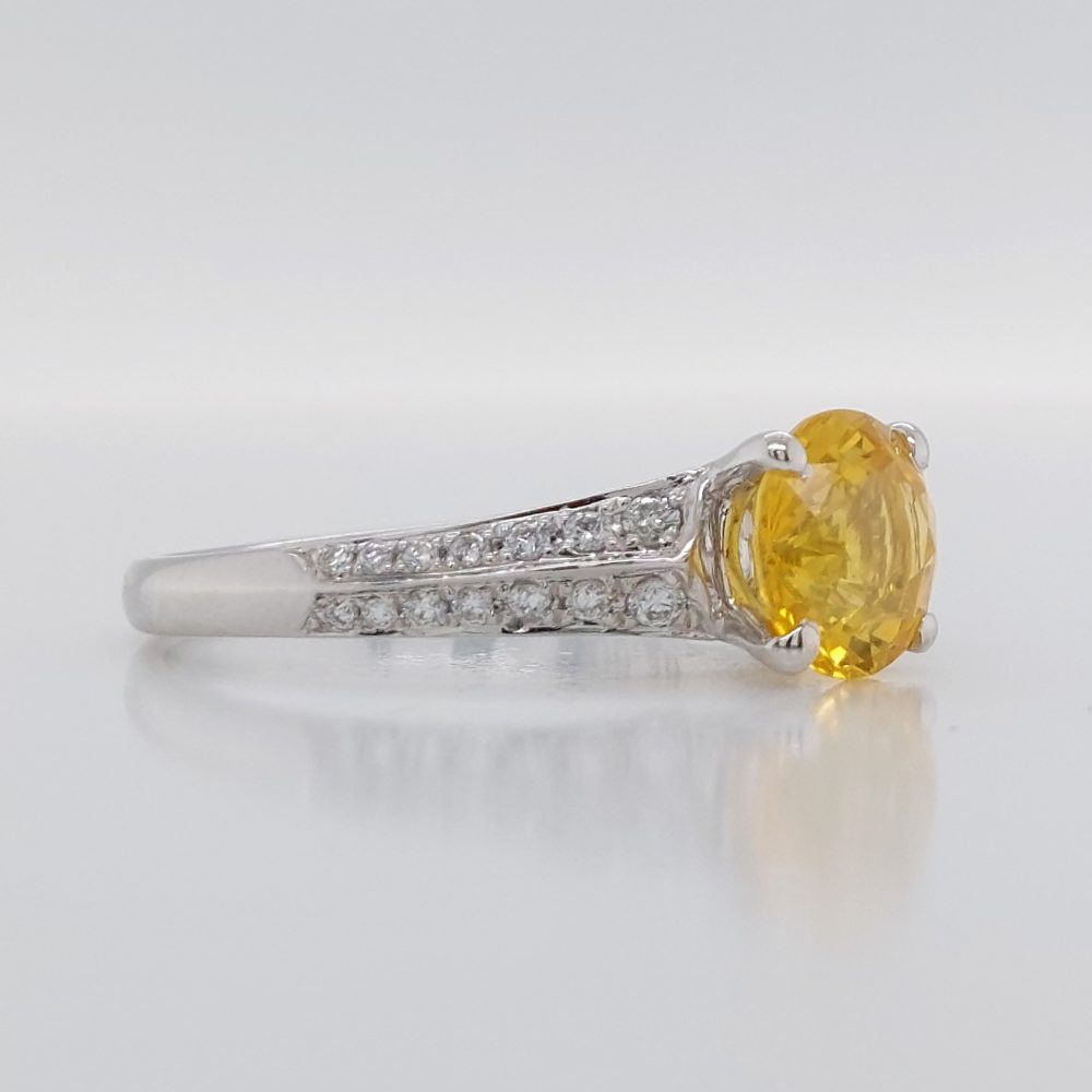 1.80ct Yellow Sapphire and Diamond Solitaire Ring