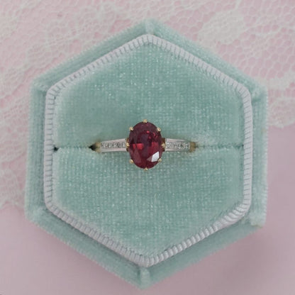 1.83ct Red Spinel Ring with Diamond Set Shoulers
