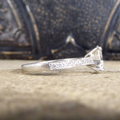 1.91ct Brilliant Cut Diamond Solitaire Ring with Diamond Shoulders