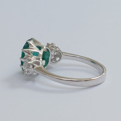 1.95ct Oval Emerald and Diamond Ring