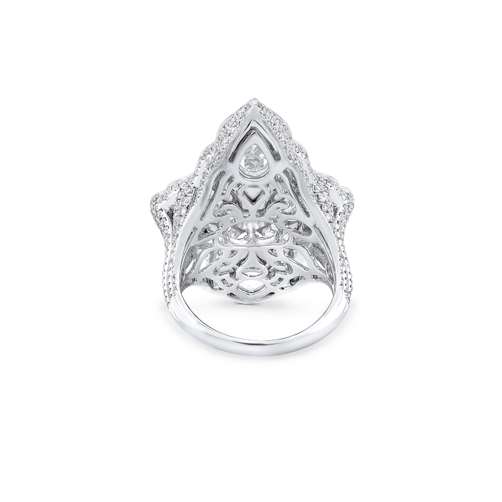 Rose Cut Diamond Geometric Dress Ring, 5.32 carats