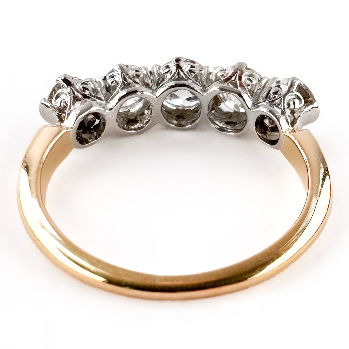 Antique Edwardian Old Diamond Five Stone Ring, 1.75 carats