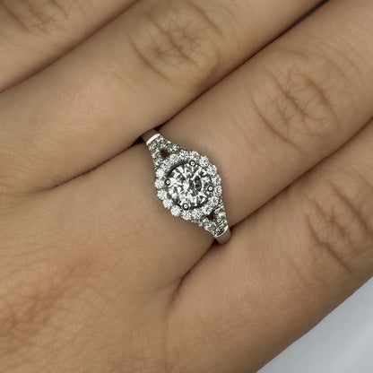 Diamond Halo Ring 0.54cts