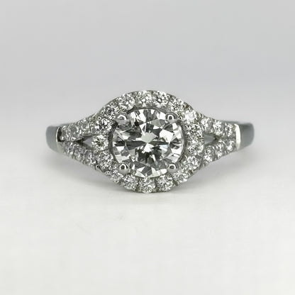 Diamond Halo Engagement Ring 0.54cts