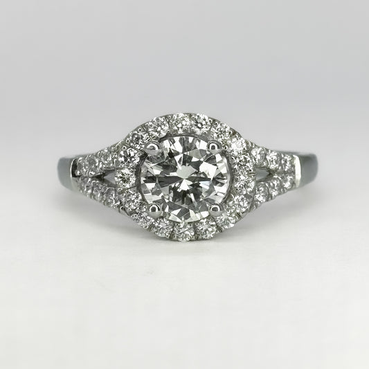 Diamond Halo Engagement Ring 0.54cts