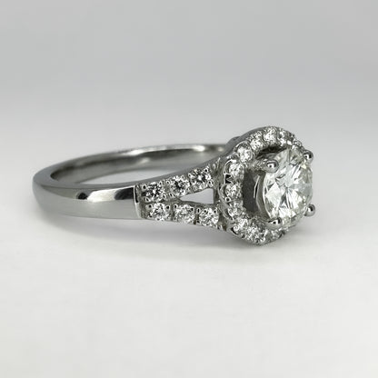 Diamond Halo Ring 0.54cts