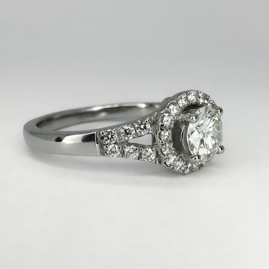 Diamond Halo Ring 0.54cts
