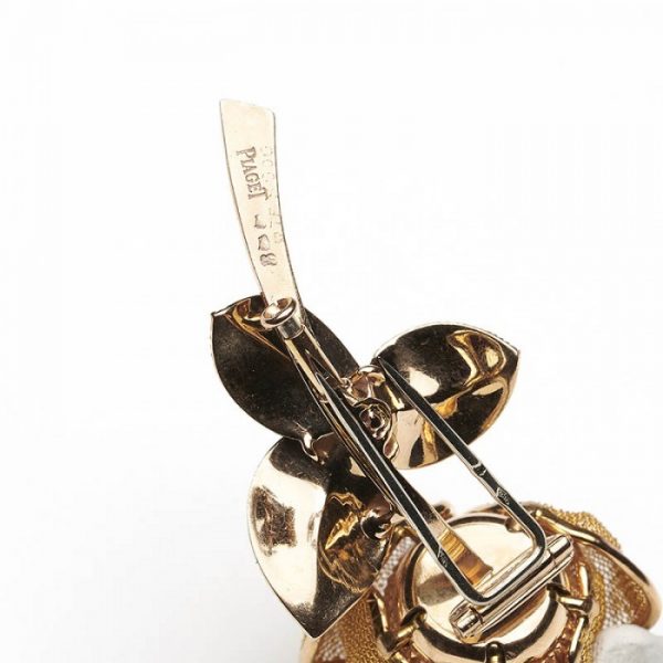 Vintage 1960s Piaget 18ct Gold and Diamond Flower Ring Brooch Suite