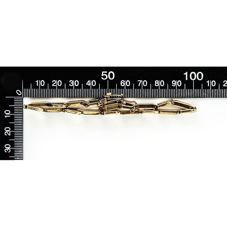 Vintage French Retro Gold Flat Link Bracelet