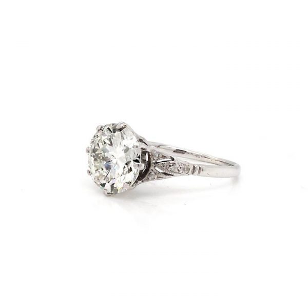 Vintage 3.23ct Diamond Single Stone Engagement Ring, 18ct White Gold