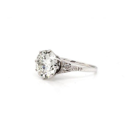 Vintage 3.23ct Diamond Single Stone Engagement Ring, 18ct White Gold