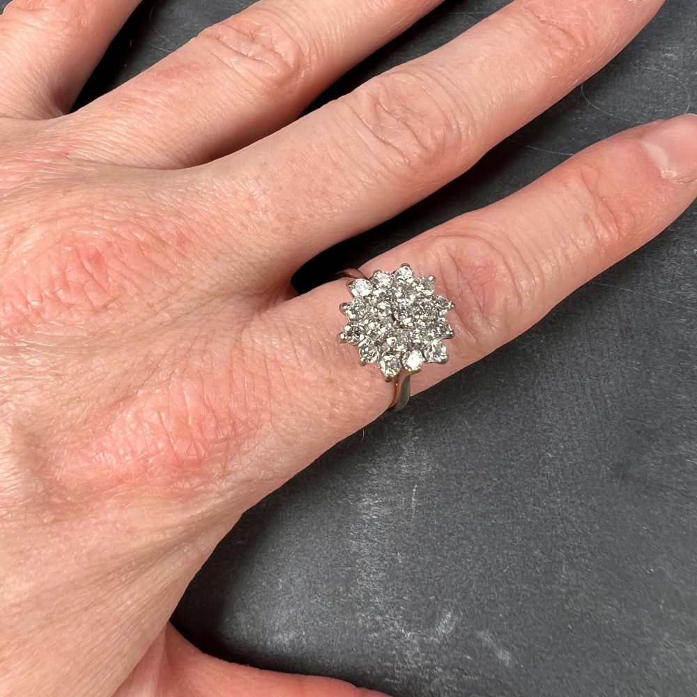 1.90ct Diamond Cluster Ring in 18ct White Gold