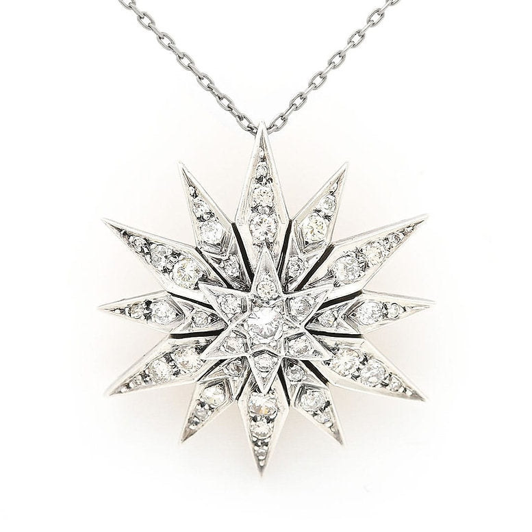 Vintage 2.3ct Diamond Star Brooch Pendant