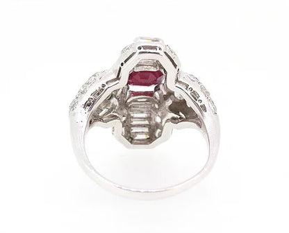 Mozambique Ruby and Diamond Dress Ring, 18ct White Gold