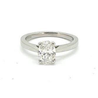 GIA Certified 1ct Oval Cut Diamond Solitaire Engagement Ring in Platinum