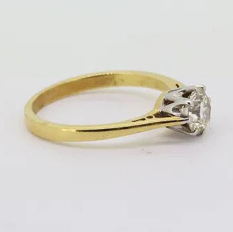 Classic 0.73ct Diamond Solitaire Engagement Ring in 18ct Yellow Gold