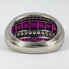 Oscar Heyman Ruby Diamond and Platinum Dress Ring; set with 4.80cts step cut rubies and 0.80cts round brilliant cut diamonds. Numbered 20544. Made in 1935 by Black Starr and Frost for Oscar Heyman Brothers