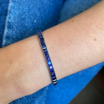 Tiffany and Co 20ct Sapphire Line Bracelet in Platinum, Circa 1950