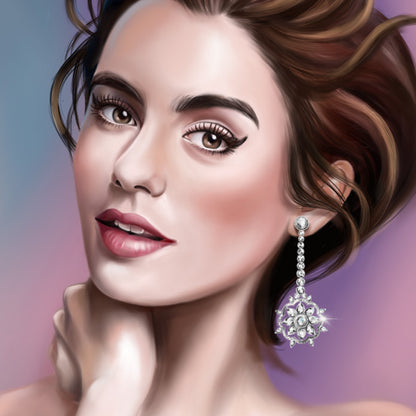 Rose Cut Diamond Cluster Drop Earrings; 12.42 carats, featuring floral clusters suspended from graduating diamond drops, set with 12.42cts round and pear-shaped rose-cut diamonds, accented with numerous round brilliant-cut diamonds