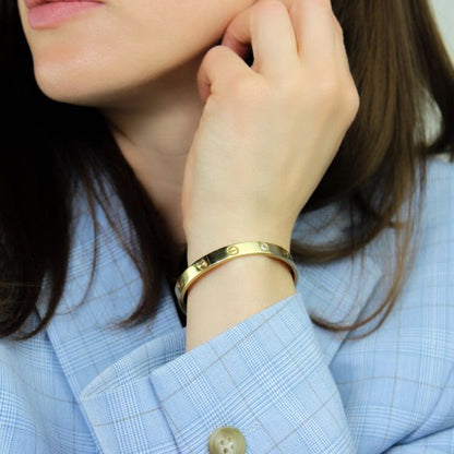 Cartier 18ct Gold Love Bangle Bracelet with Diamonds, 0.40 carat total, comes with Cartier certificate, Cartier box, and gold screwdriver