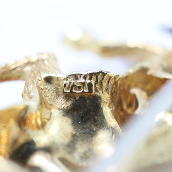 Vintage 18ct Yellow Gold Horse Brooch with Diamonds, Circa 1970s